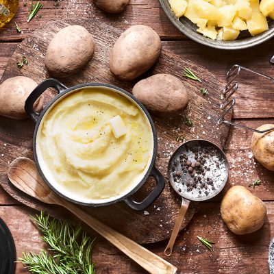 Puré de patata amb pebre i romaní